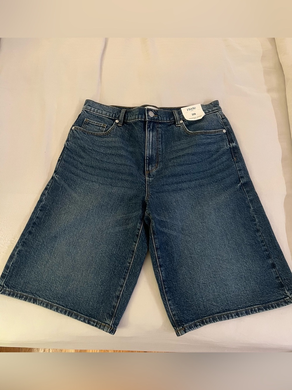 Loft Riveted Denim Bermuda Shorts